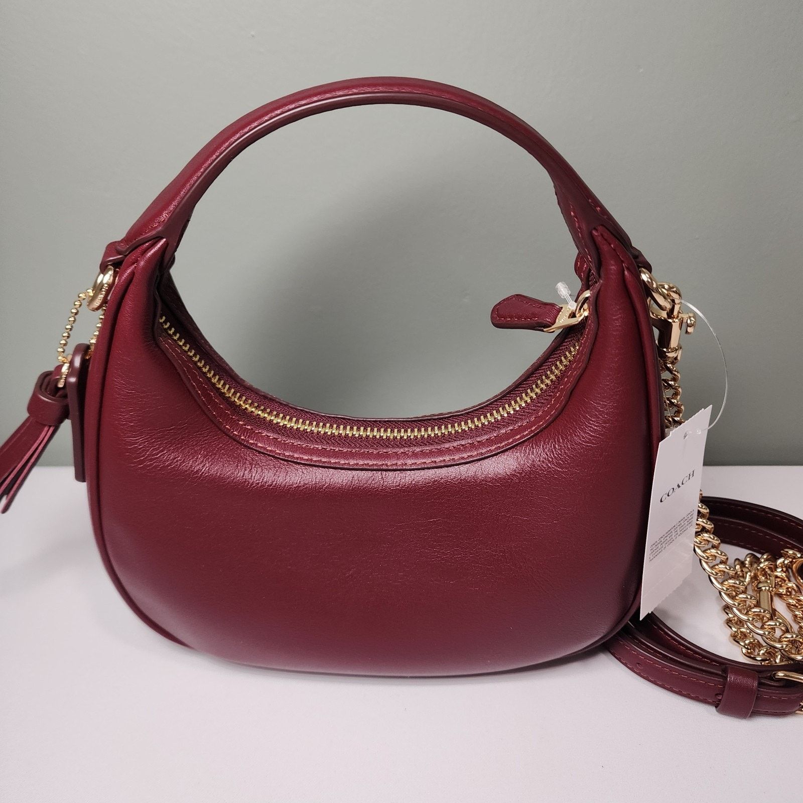 Coach Coach CCE60 Carmen Mini Crossbody Beaded Graphic DARK WINE Size ONE SIZE - 4 Thumbnail