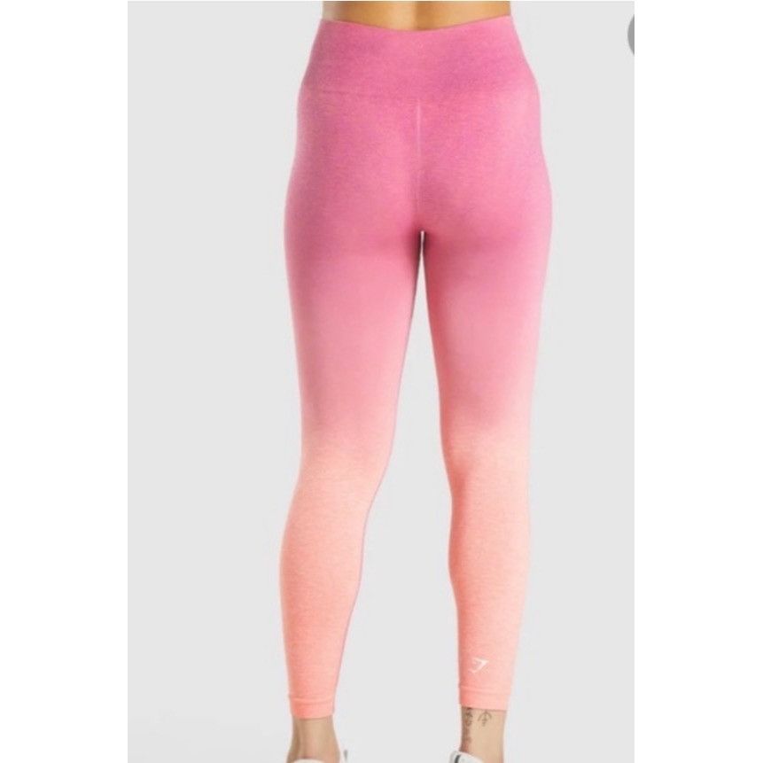 Gymshark Gymshark Womens Ombre High-Waisted Seamless Leggings Pink/Pe Size 26" / US 2 / IT 38 - 5 Thumbnail