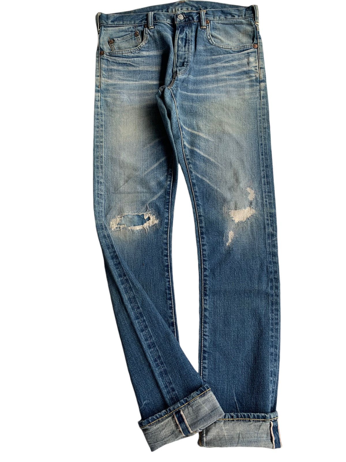If Six Was Nine × Jean × Markaware MARKAWARE JAPANESE PUNK STYLE SELVEDGE DISTRESSED DENIM☠️☠️ Size US 30 / EU 46 - 5 Thumbnail