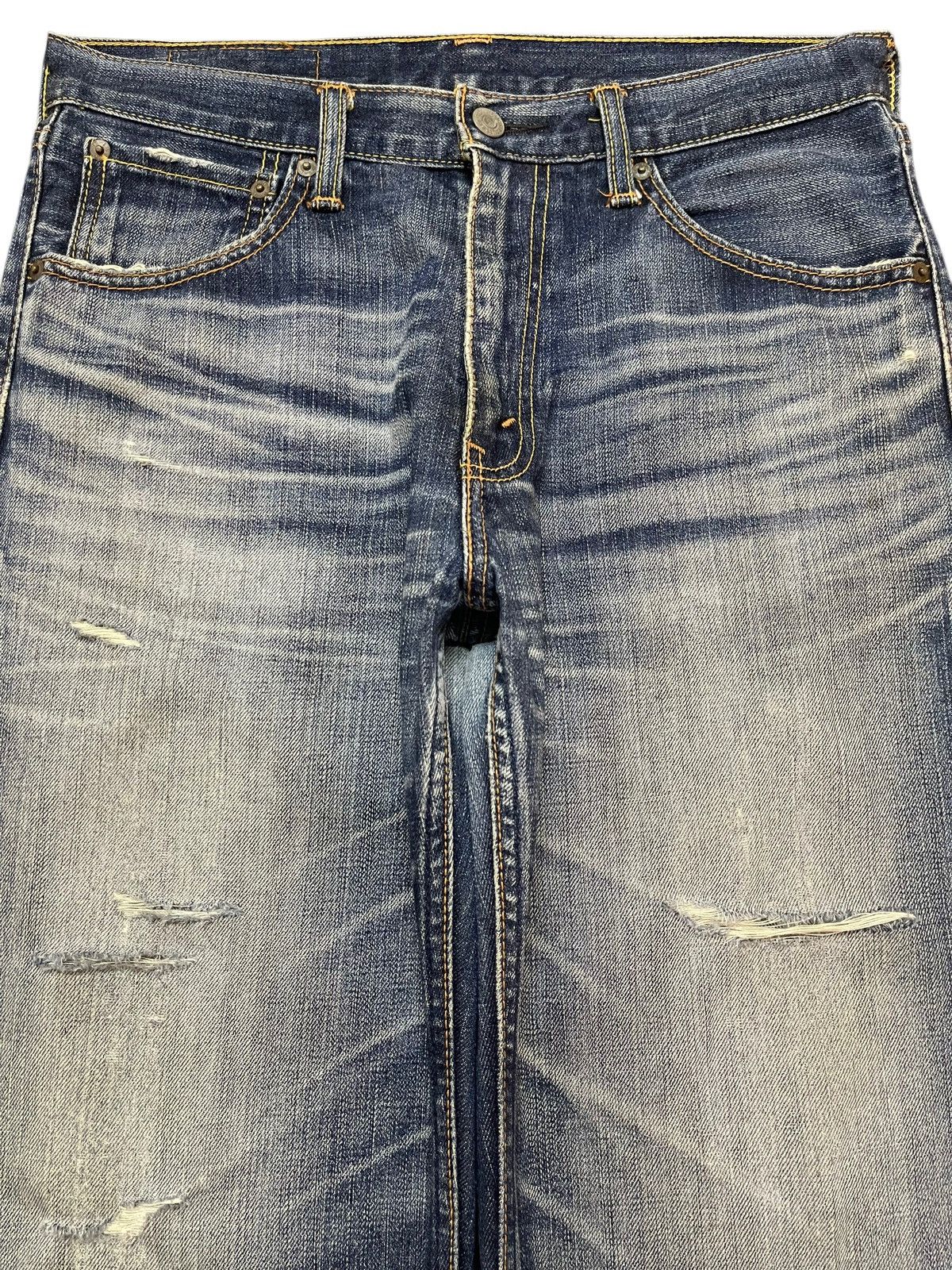 Levi's Vintage 90s Levis 703 Blue Faded Wash Distressed Baggy Jeans Size US 31 - 3 Thumbnail