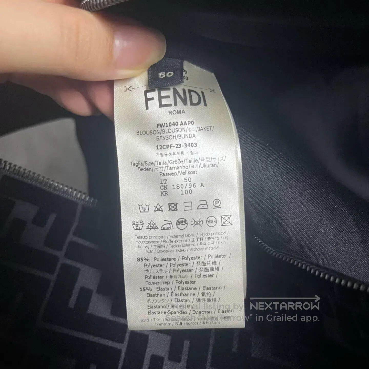 Fendi FENDI Alphabet Logo Print Plain-Woven Fabric Sport Jacket| Size US M / EU 48-50 / 2 - 3 Thumbnail