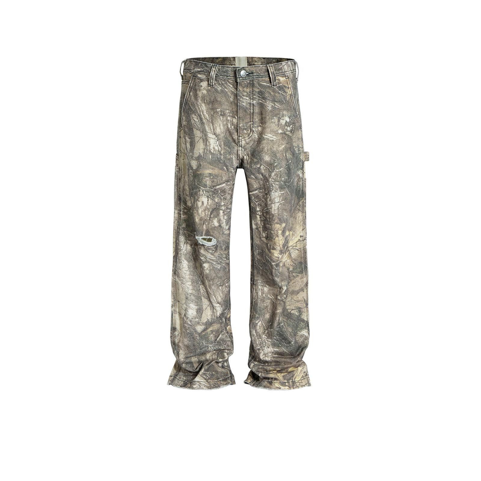 Japanese Brand Beige Camouflage Cargo Pants, Relaxed Fit Utility Pants Size US 30 / EU 46 - 4 Thumbnail