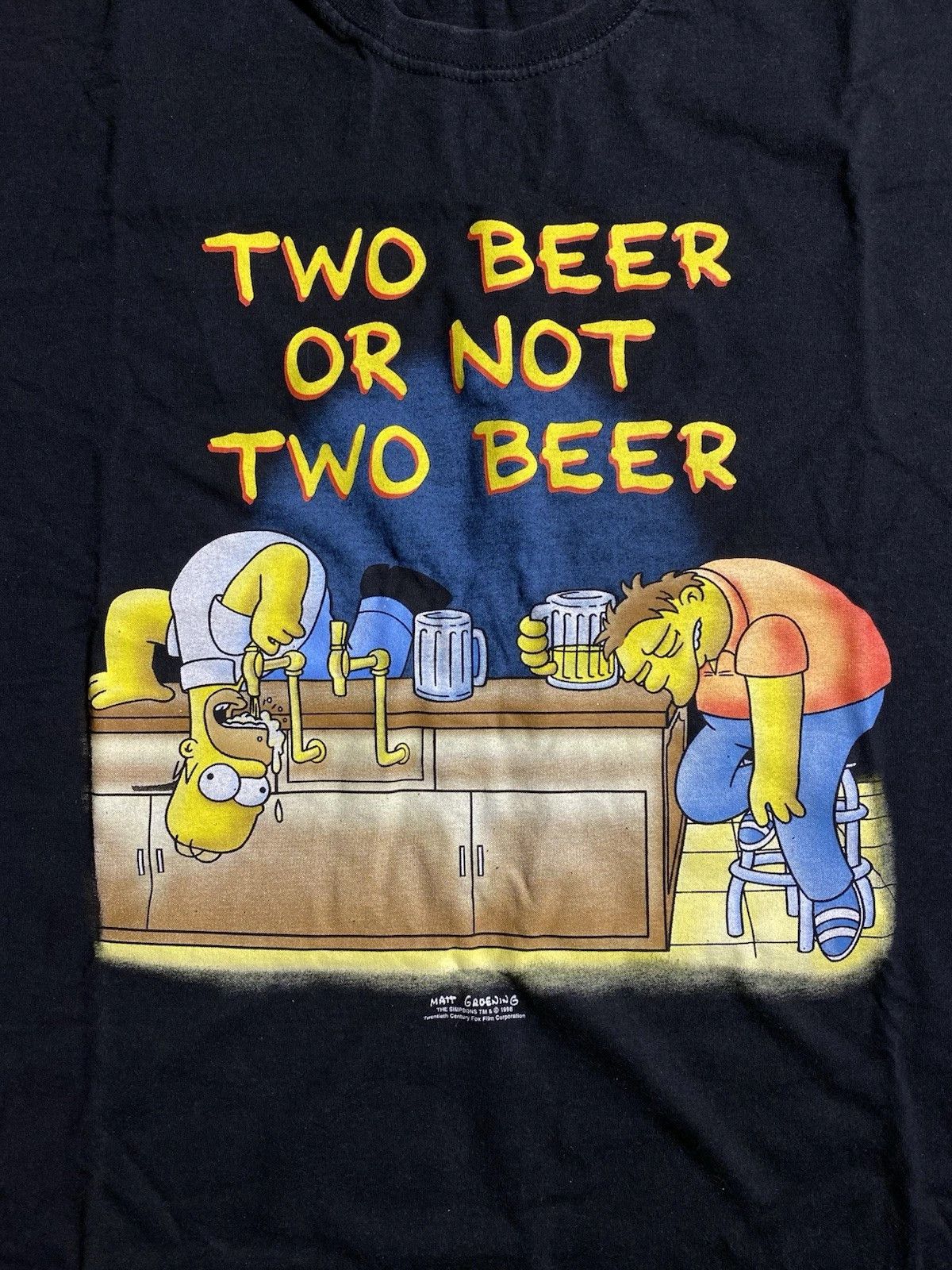 Fruit Of The Loom The Simpsons 1998 VintageT Shirt L Men's Black Size US L / EU 52-54 / 3 - 3 Thumbnail