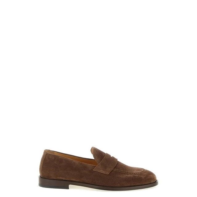 BRUNELLO CUCINELLI $1200 Mud Suede Penny Loafers New & Authe