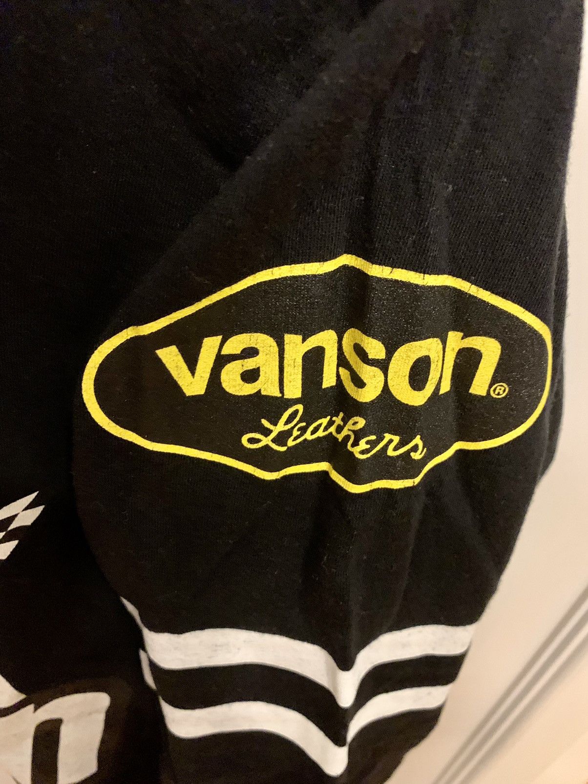 Japanese Brand Junya Watanabe x Vanson Leathers 3/4 Black Long Sleeve Tee Size US M / EU 48-50 / 2 - 3 Thumbnail