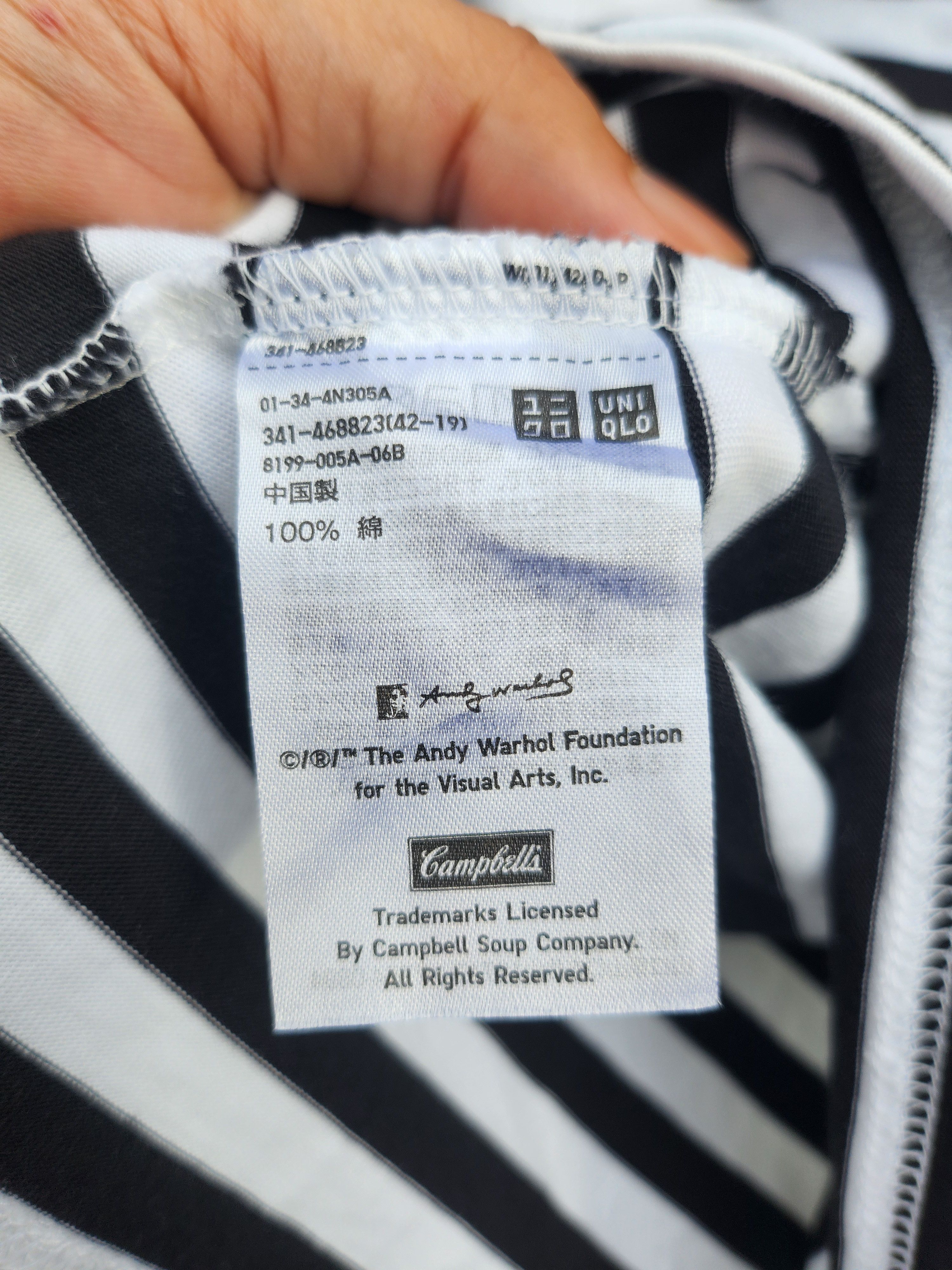 Japanese Brand 💥 Andy Warhol Campbell Stripes Collection Masterpiece Tee Size US L / EU 52-54 / 3 - 5 Thumbnail