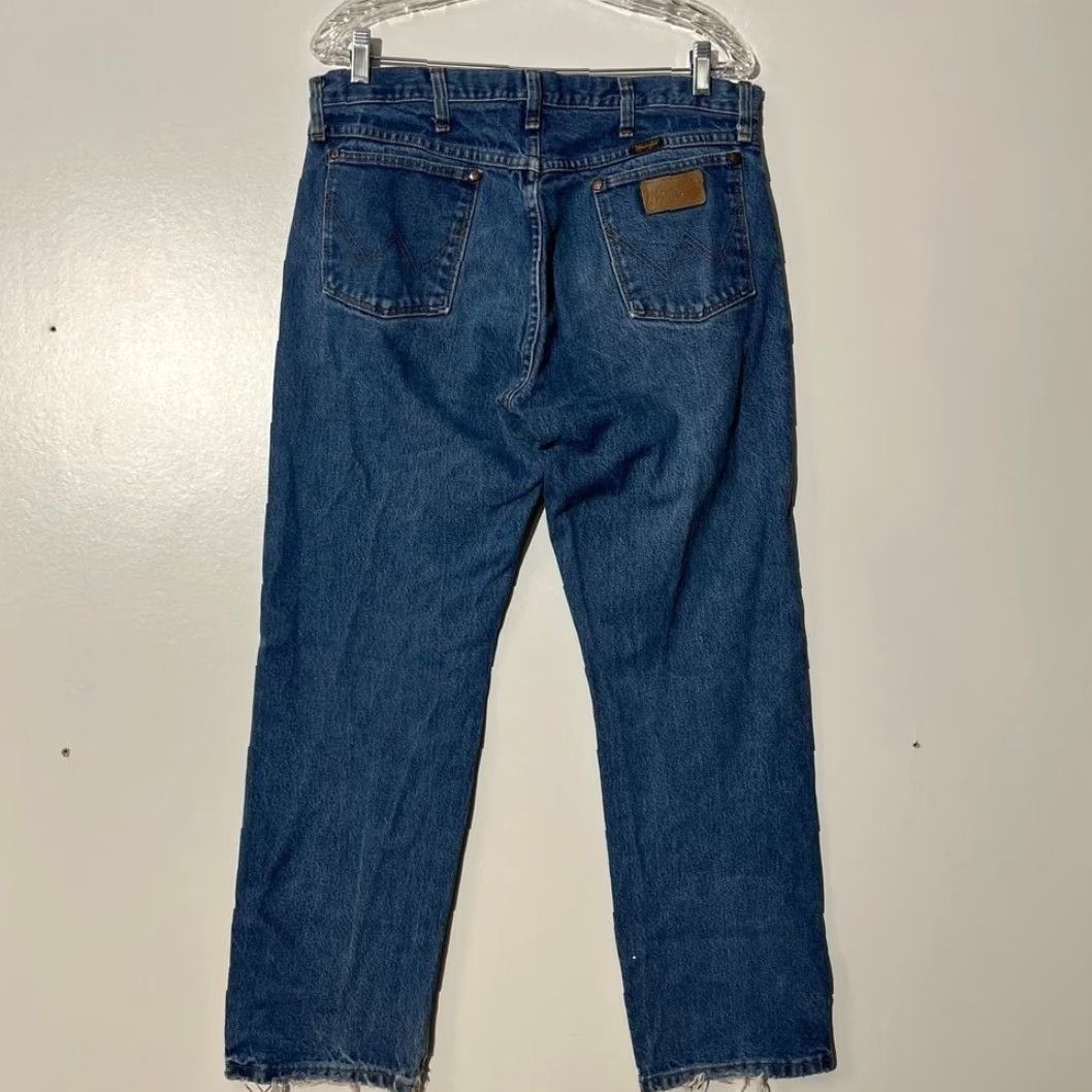 Wrangler Wrangler Mens Blue Cowboy Cut Original Fit Straight Jeans 34x30 Regular Rise Mid Denim 5-Pocket Logo Cowboys Mens Size US 34 / EU 50 - 5 Thumbnail