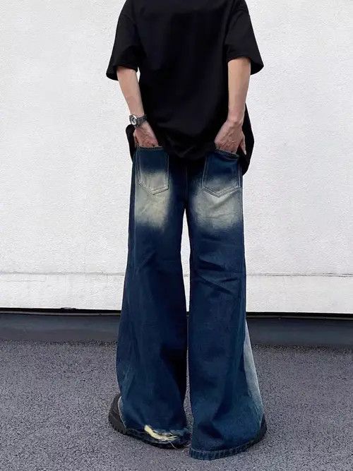 VIBE Vintage wash gradient ripped baggy jeans Size US 30 / EU 46 - 4 Thumbnail