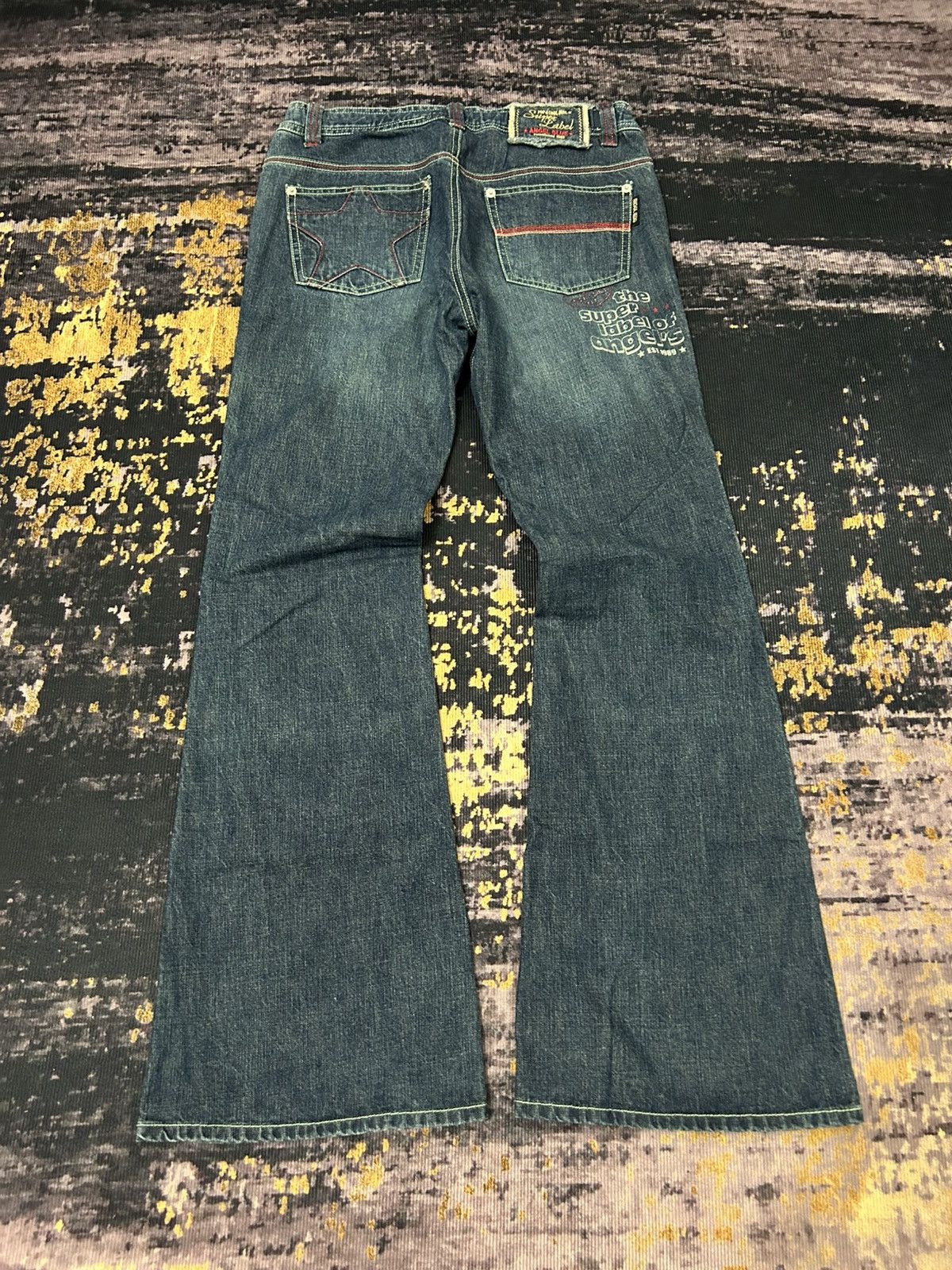 Angel Blue Vintage Angel Blue One Star Pocket Back Wash Flare Jeans Size US 29 - 1 Thumbnail