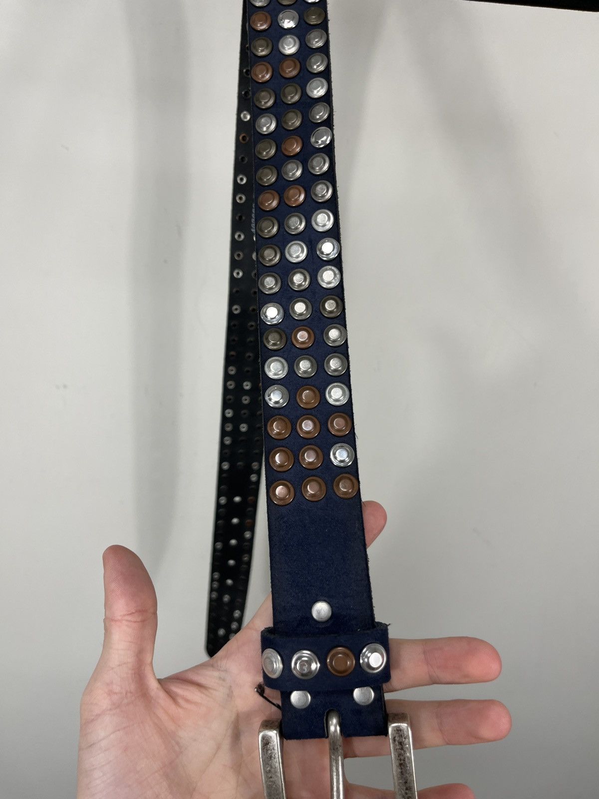 Japanese Brand Vintage B.B. Simon Style Y2K Archival Studded Leather Belt Size ONE SIZE - 9 Thumbnail