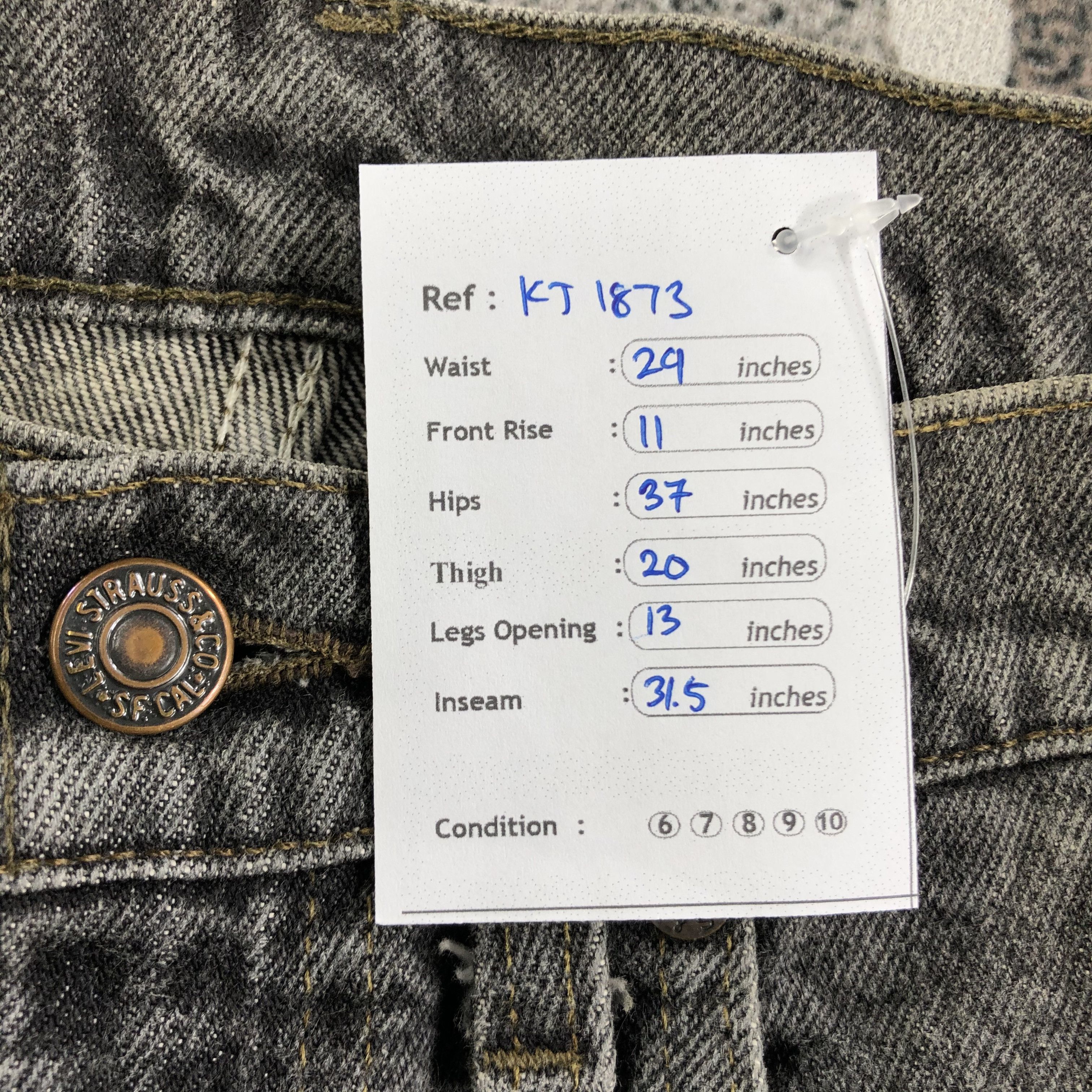Levi's Vintage Levis 505 Jeans Faded Black Denim KJ1873 Size US 29 - 11 Thumbnail