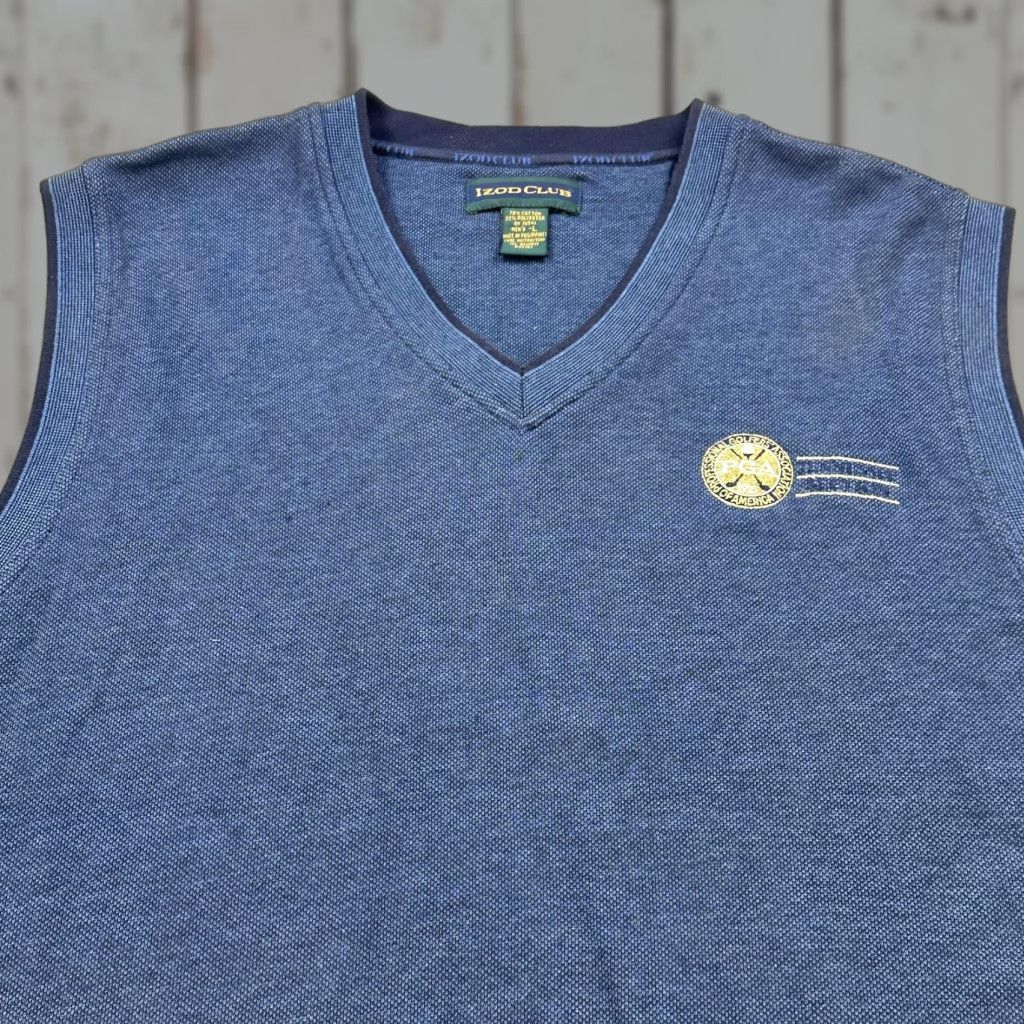 Izod IZOD Club Sweater Vest Mens Large Blue V Neck PGA Tennessee Section Golf Logo Size US L / EU 52-54 / 3 - 1 Thumbnail