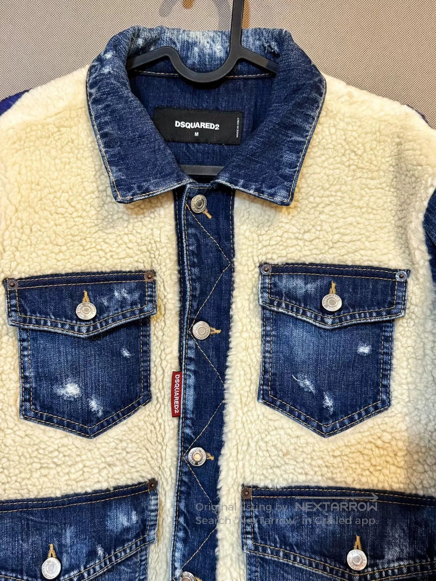 Dsquared2 Dsquared2 Lamb Wool Printed Denim Jacket. Size US M / EU 48-50 / 2 - 4 Thumbnail