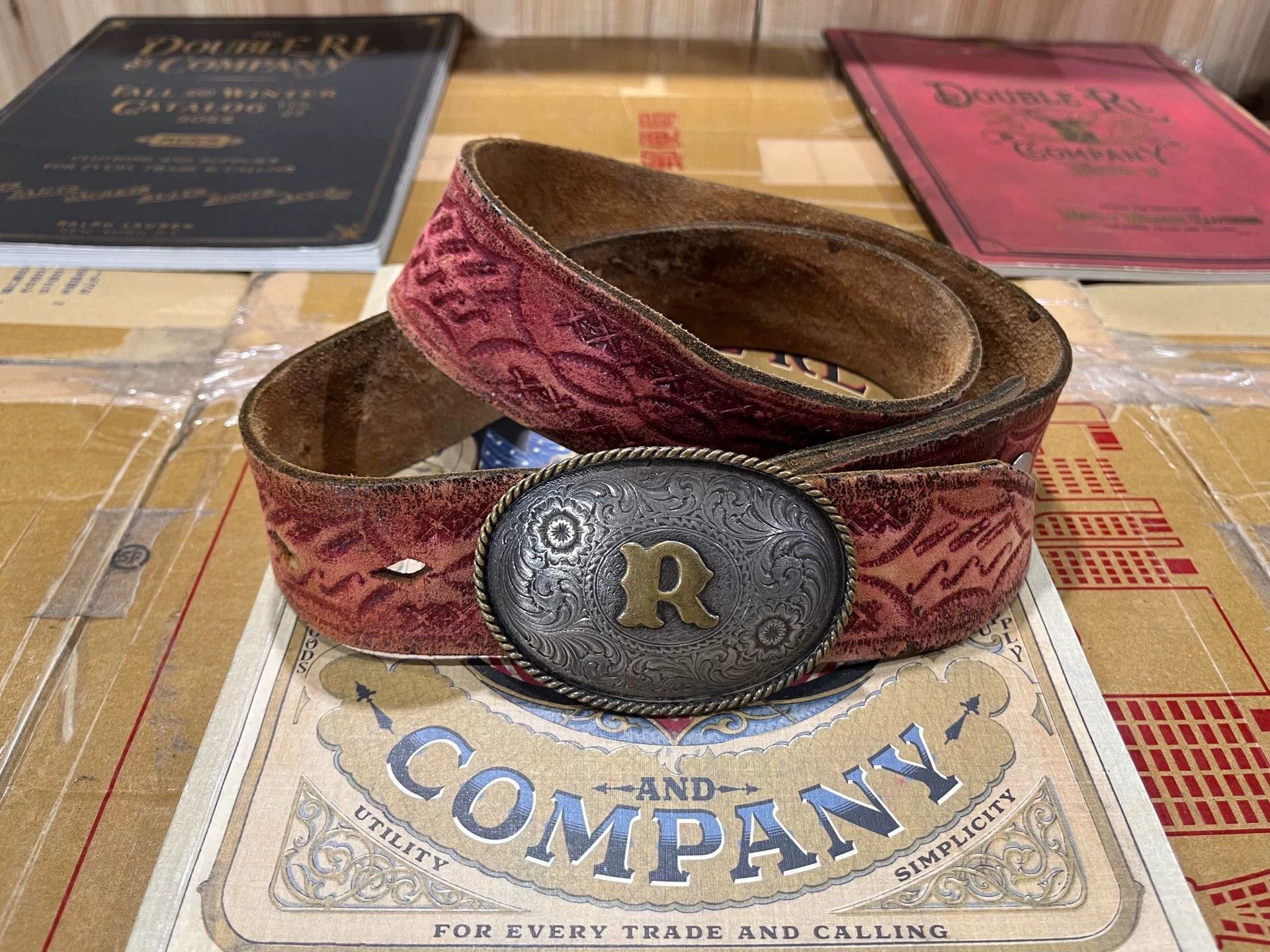 vintage double rl ralph lauren belt