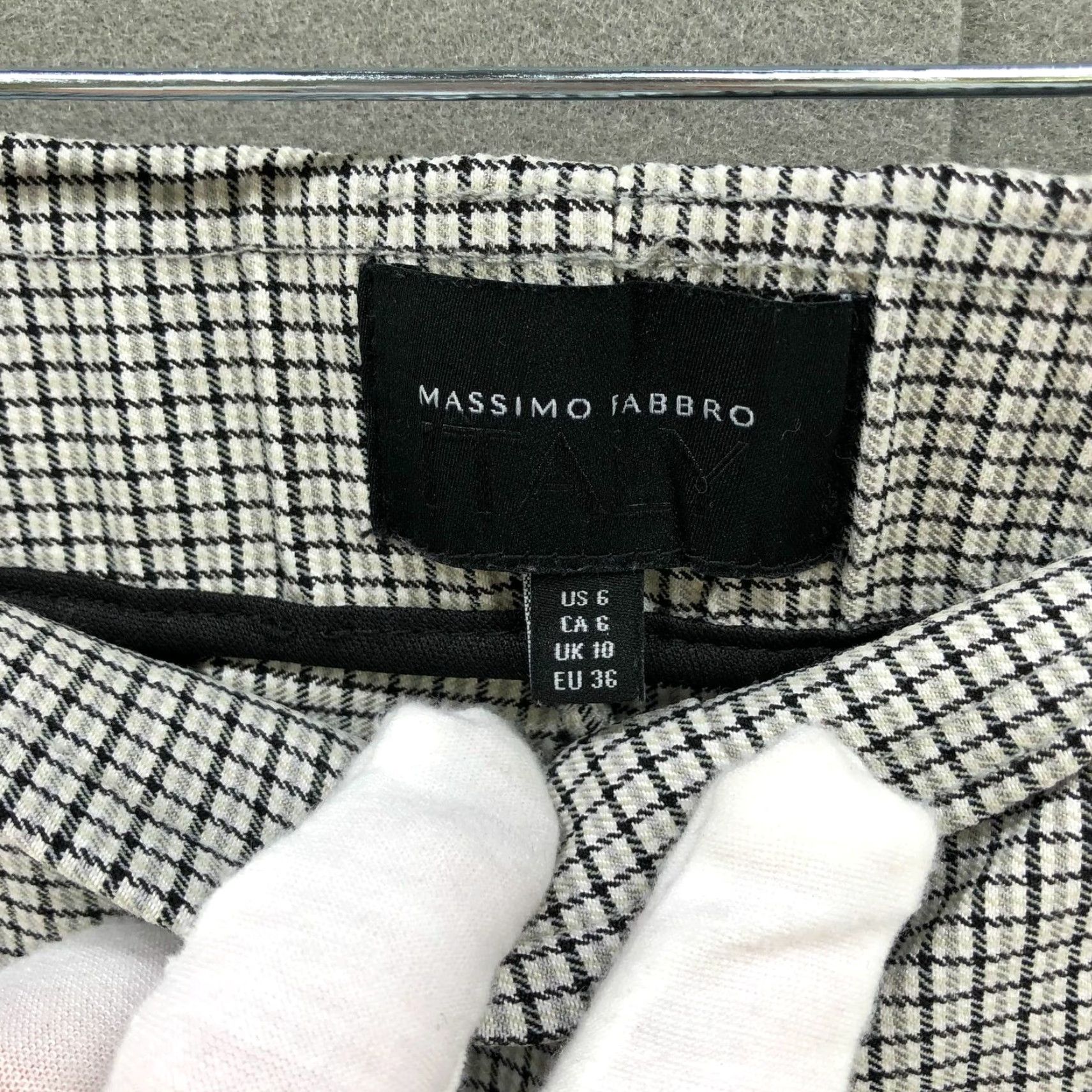 Vintage Massimo Fabbro Pants Trousers Women Slim Plaid Black Gray Pull On 6 Size 28" / US 6 / IT 42 - 5 Thumbnail