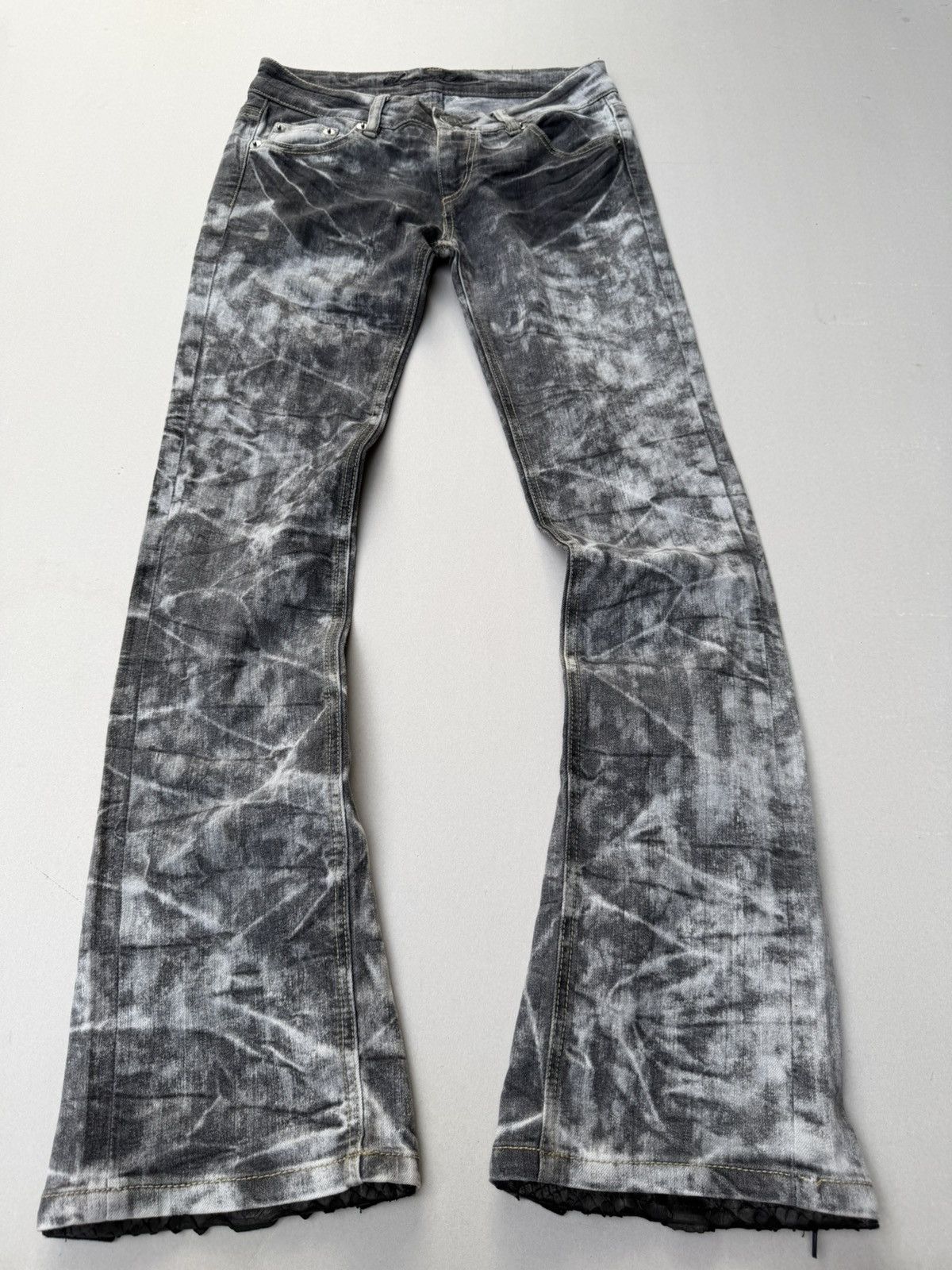 Japanese Brand lace up flare jeans Size US 27 - 1 Thumbnail