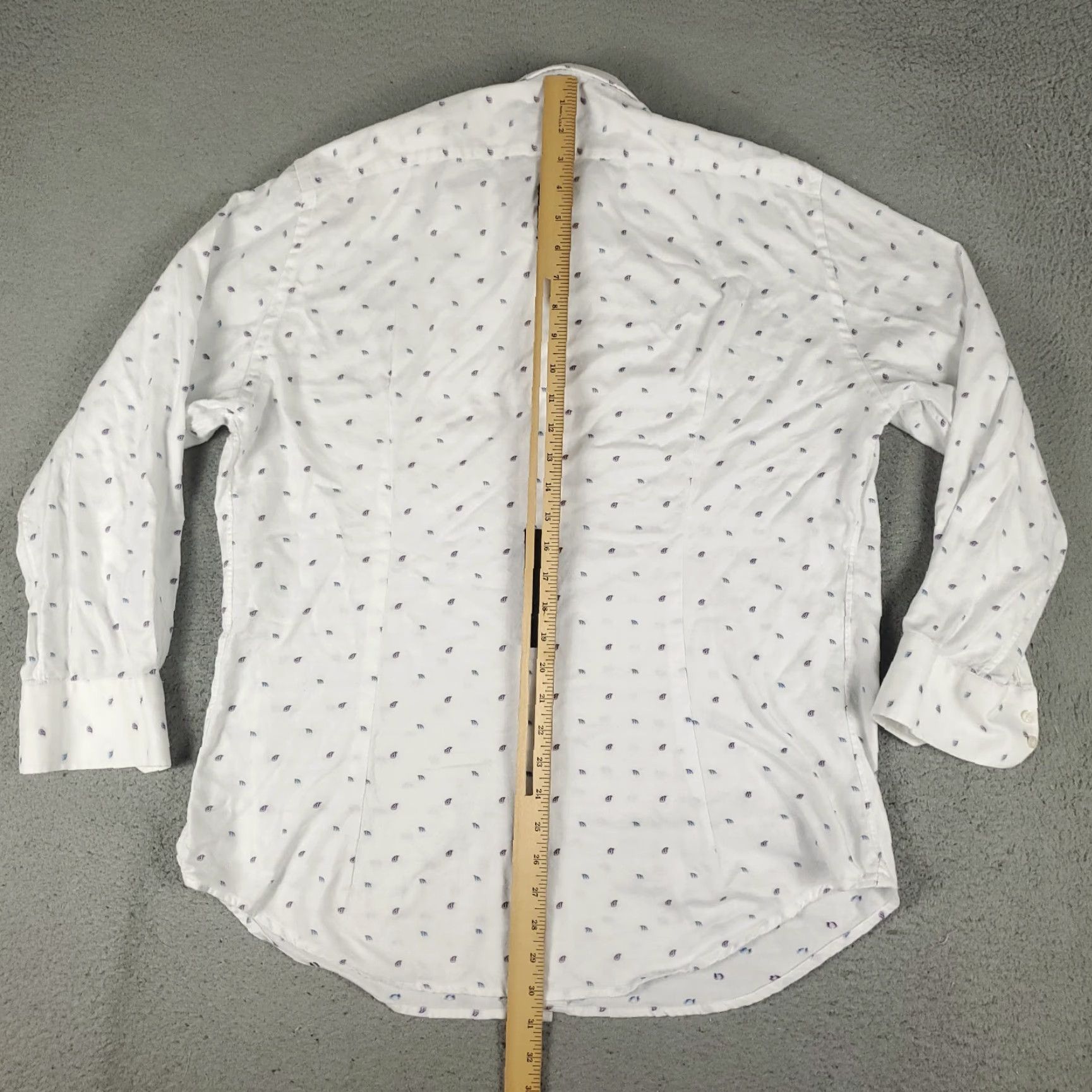 Robert Graham VINTAGE Robert Graham Shirt Mens XL 17 42 White Blue Embroidered Button-Up Long Sleeve Size US XL / EU 56 / 4 - 3 Thumbnail