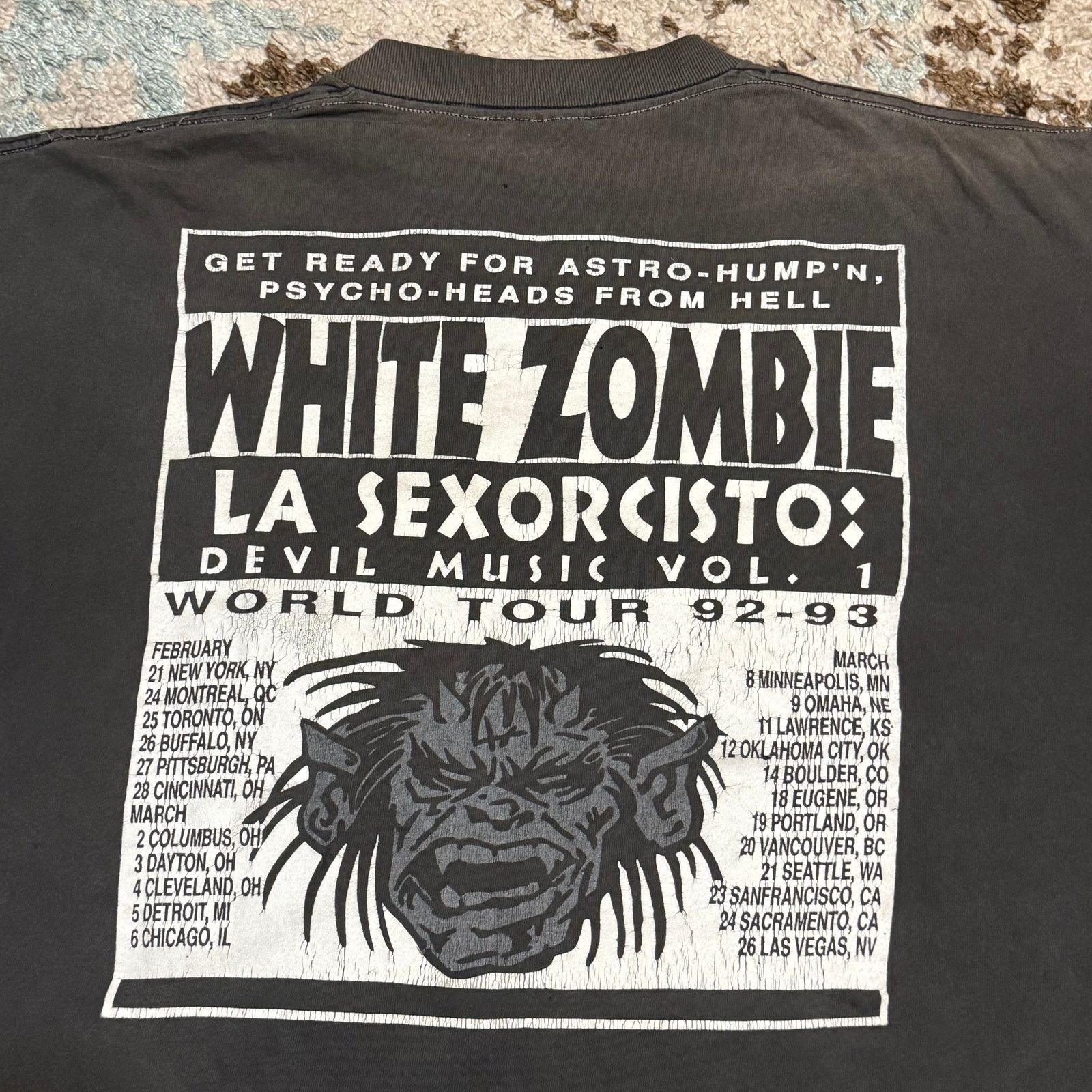 Band Tees × Vintage Vintage 1993 White Zombie La Sexorcisto World Tour Shirt XL Size US XL / EU 56 / 4 - 4 Thumbnail