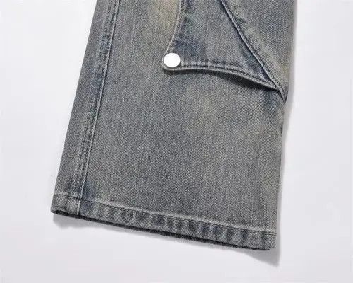 Jean High street trend stitching washed wide-leg jeans Size US 32 / EU 48 - 6 Thumbnail