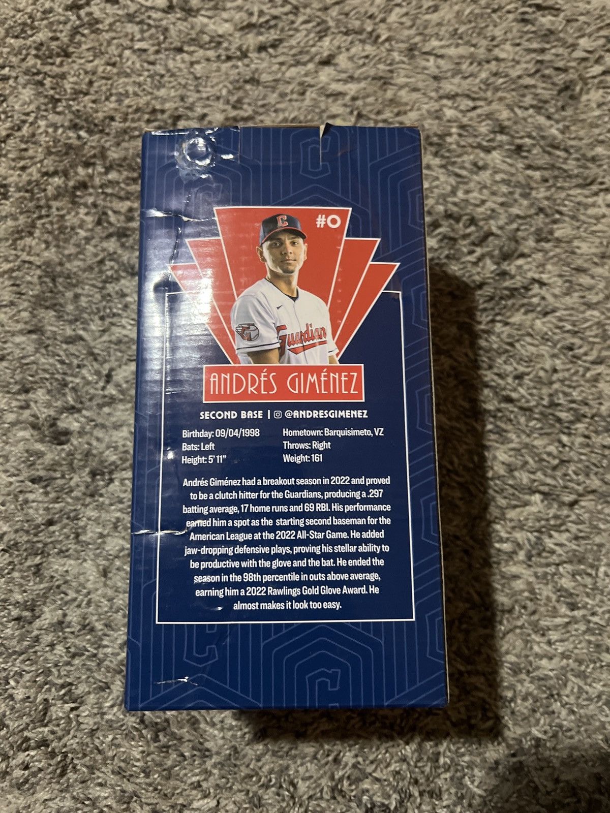 MLB Cleveland Guardians Andrés Giménez Bobblehead Size ONE SIZE - 2 Thumbnail