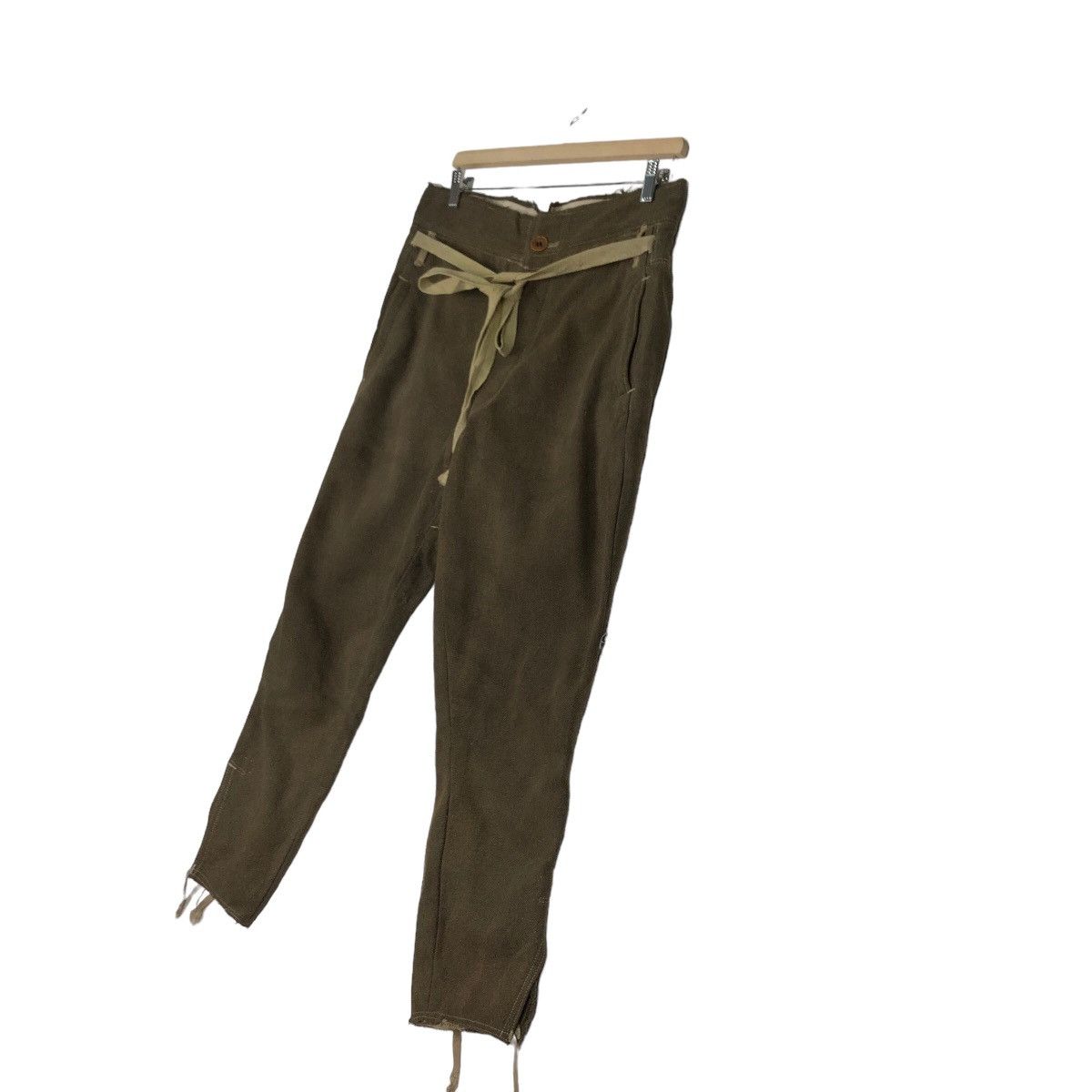 Vintage 🔥TRUE VINTAGE 40’s MILITARY WOOL PANTS CROPPED SMOCKED Size US 32 / EU 48 - 2 Thumbnail