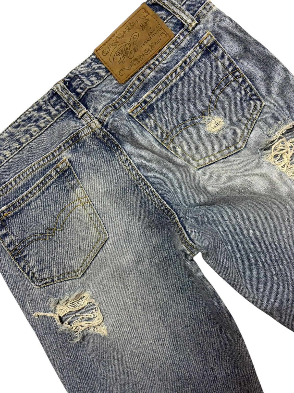 Japanese Brand Vtg Lust Japan Flared Distressed Jeans Size 28" / US 6 / IT 42 - 7 Thumbnail