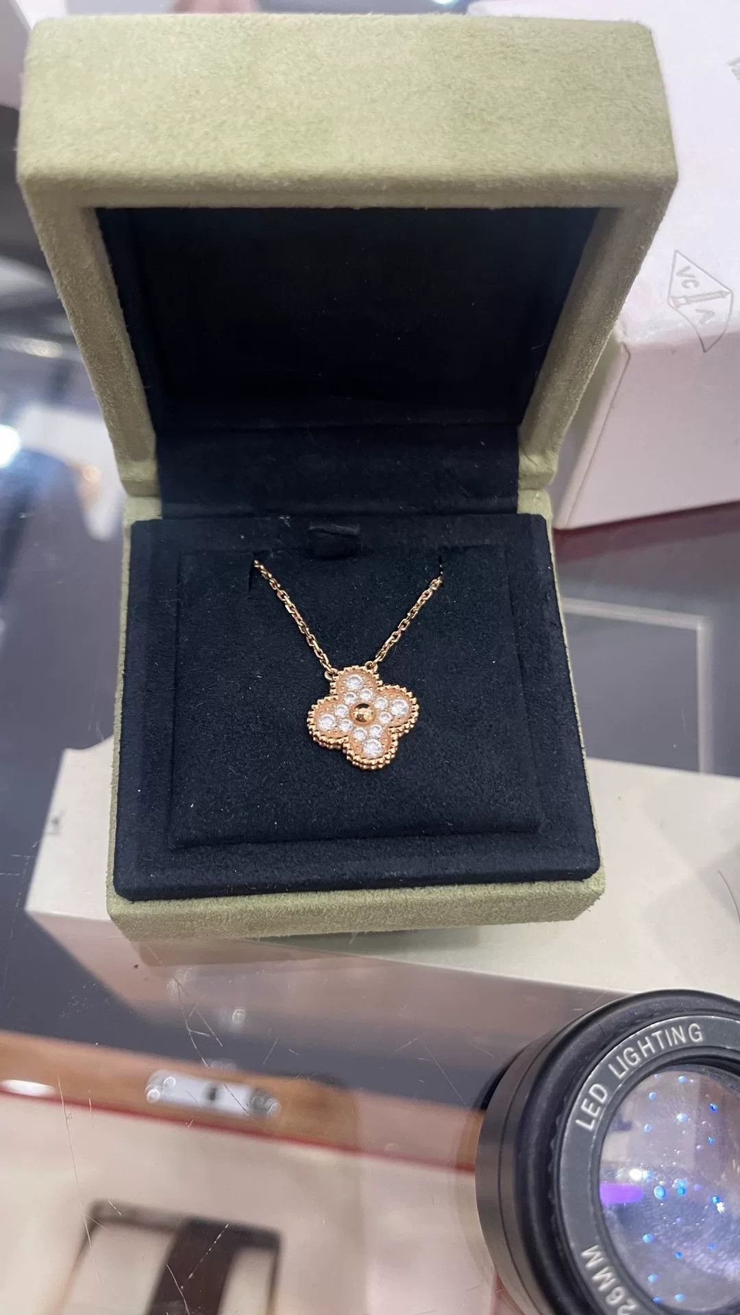 Van Cleef & Arpels VCA Rose Gold Medium Diamond Necklace Size ONE SIZE - 1 Preview