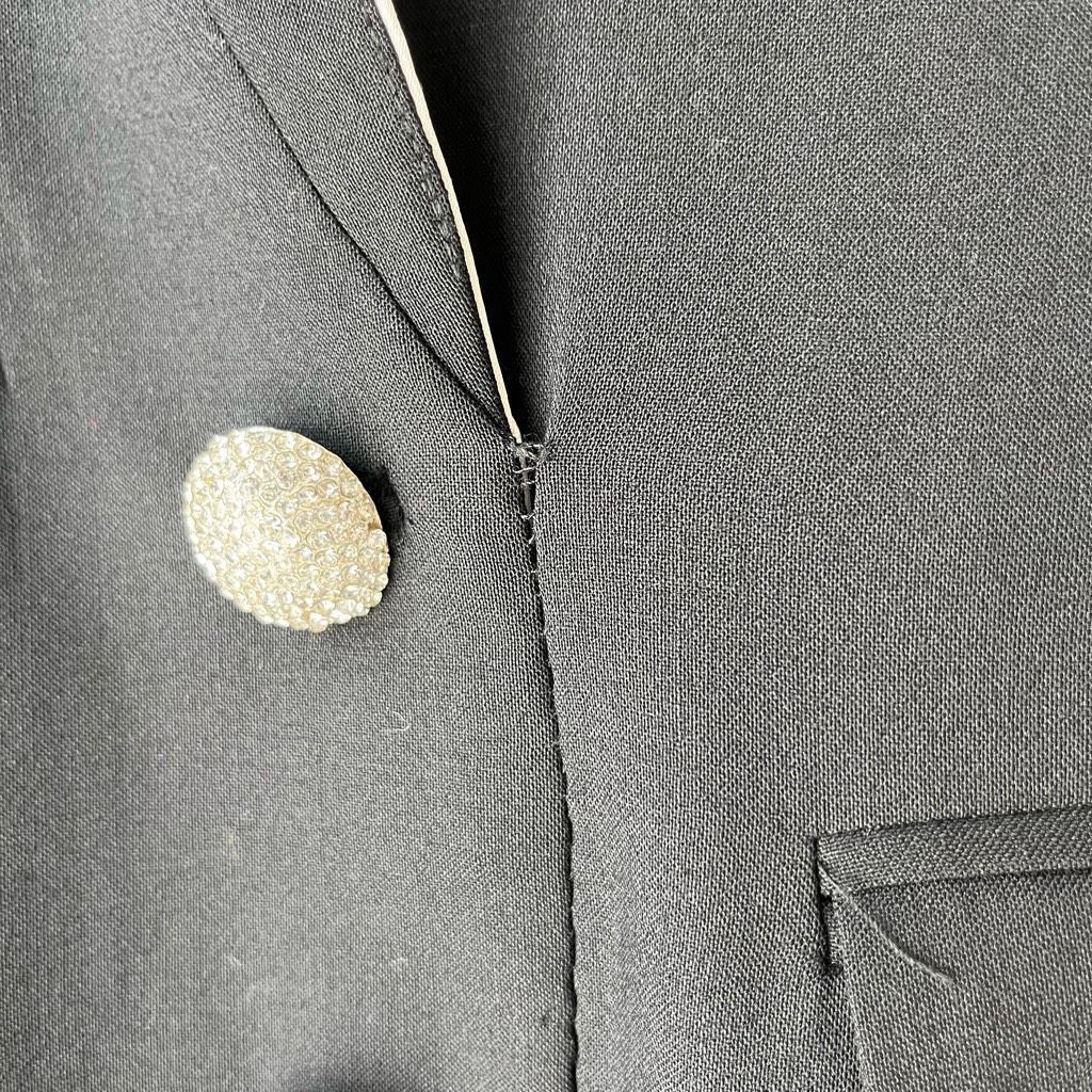 Ronny Kobo Ronny Kobo Mayaletta Double-Breasted Black Blazer Mini Jacke Size M / US 6-8 / IT 42-44 - 13 Thumbnail