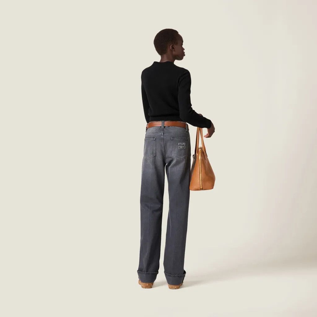 Miu Miu o1B3y1r0426 Knit Cashmere Sweater in Black Size M / US 6-8 / IT 42-44 - 3 Thumbnail