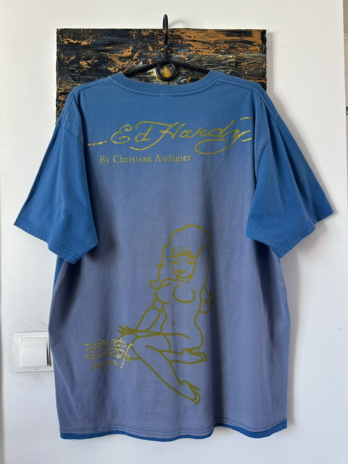 Ed Hardy × Vintage Vintage Ed Hardy Keep It Playa Skull Print Tee Size US XL / EU 56 / 4 - 4 Thumbnail