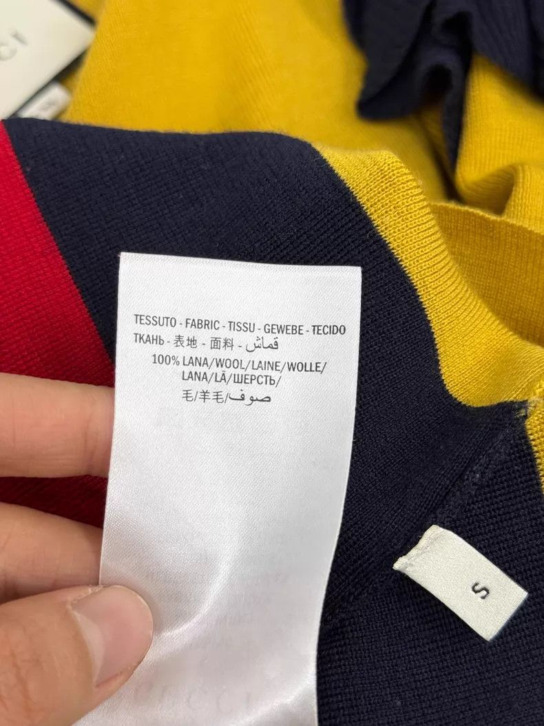Gucci Gucci Yellow stitching striped wooden ear knitted short-sl Size S / US 4 / IT 40 - 6 Thumbnail