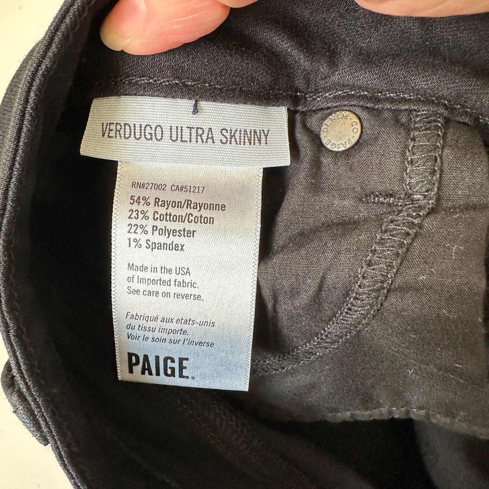 Paige Paige Black Shadow Verdugo Ultra Skinny Jeans 5 Pocket 27 Size 27" / US 4 / IT 40 - 7 Thumbnail