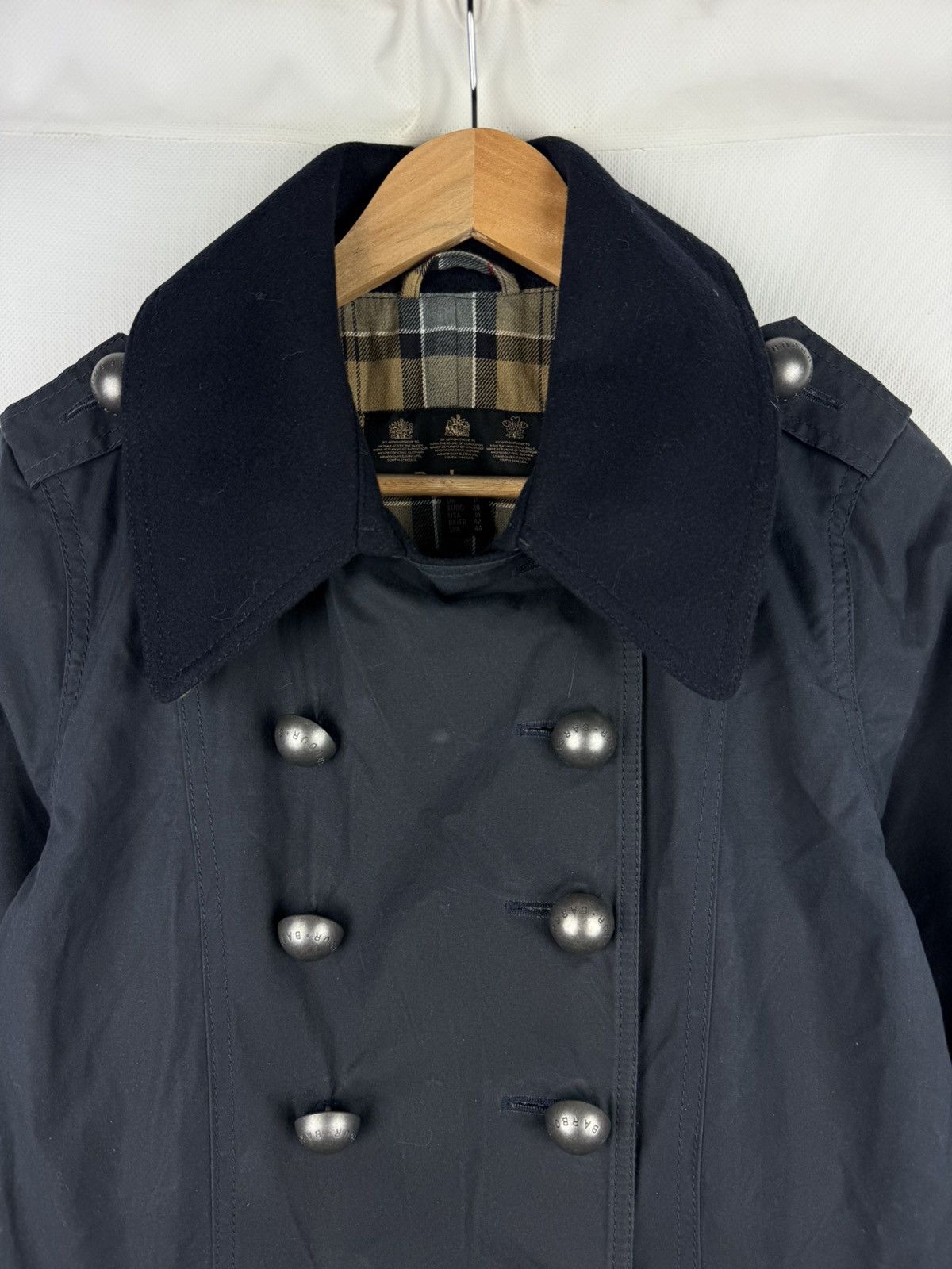 Barbour Barbour Ladies Wax Waxed Cotton Double Breasted Trench Coat Size L / US 10 / IT 46 - 8 Thumbnail