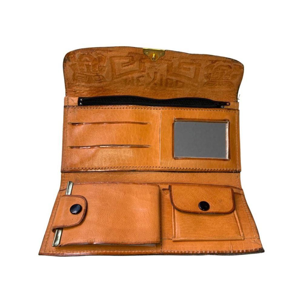 Handmade Handcrafted Mexican Leather Wallet with Intricate Designs Size ONE SIZE - 3 Thumbnail