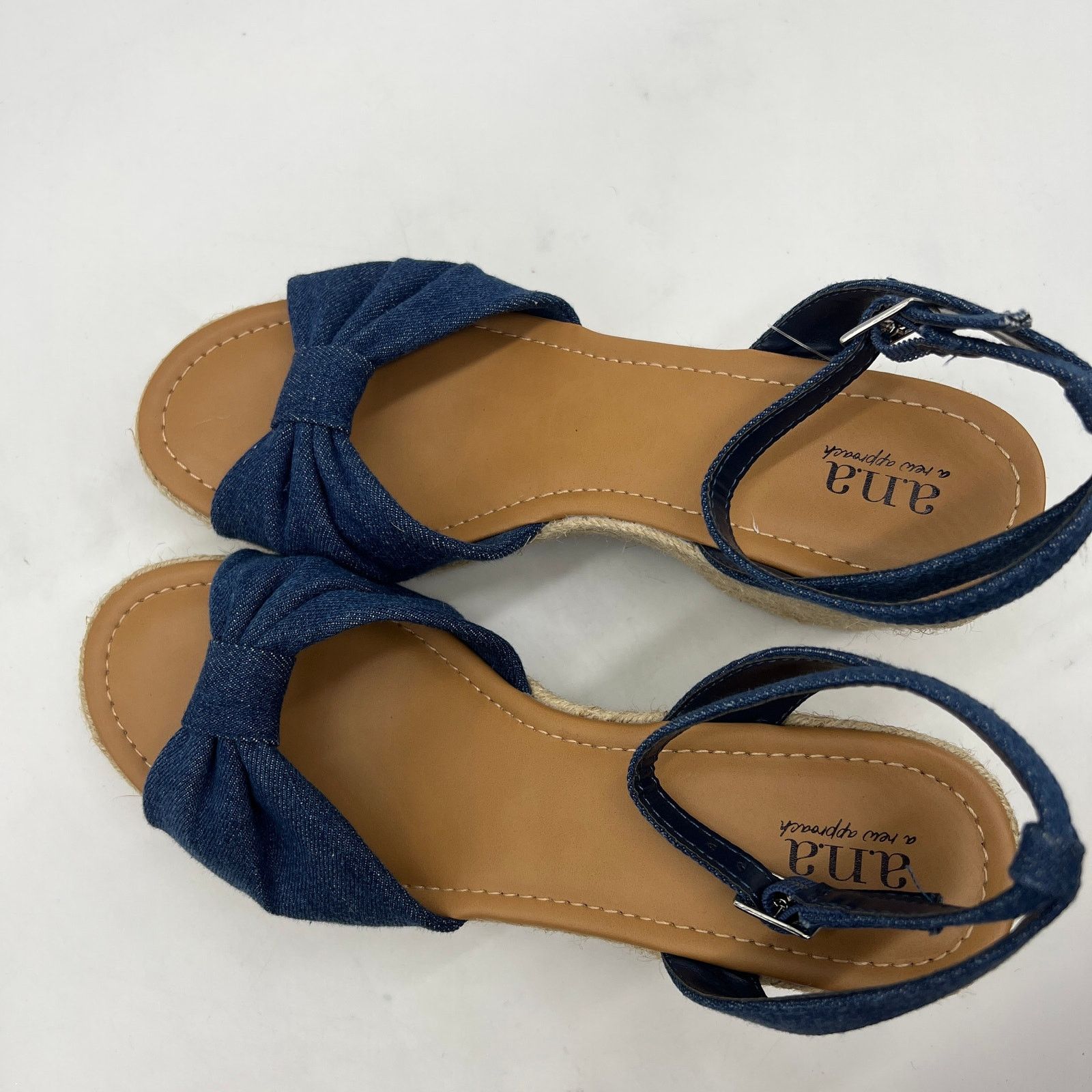 Other a.n.a Womens Dukes Heeled Sandals Denim Blue Size 9.5 Size US 9.5 / IT 39.5 - 11 Thumbnail