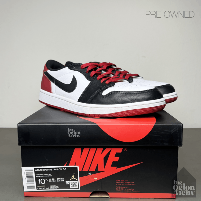Jordan Brand Air Jordan 1 Retro Low OG 'Black Toe' CZ0790-106 Pre-Owned Size US 10.5 / EU 43-44 - 1 Thumbnail