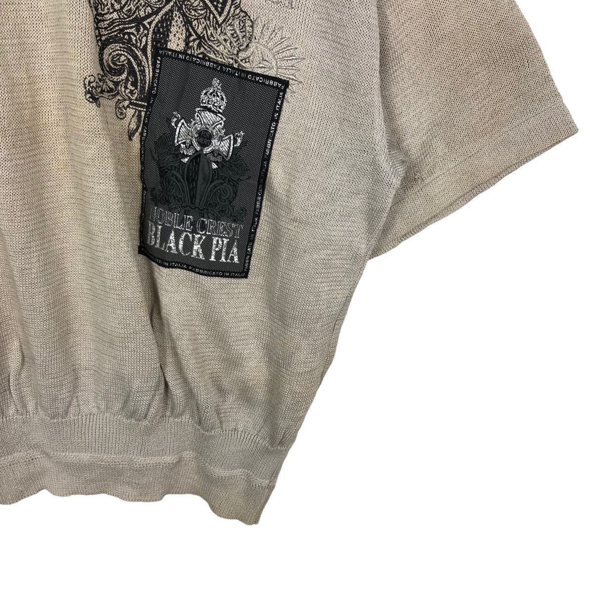 Japanese Brand VINTAGE BLACK PIA CROPPED COLLAR SWEATSHIRT COLLAGE BIGLOGO Size US M / EU 48-50 / 2 - 4 Thumbnail