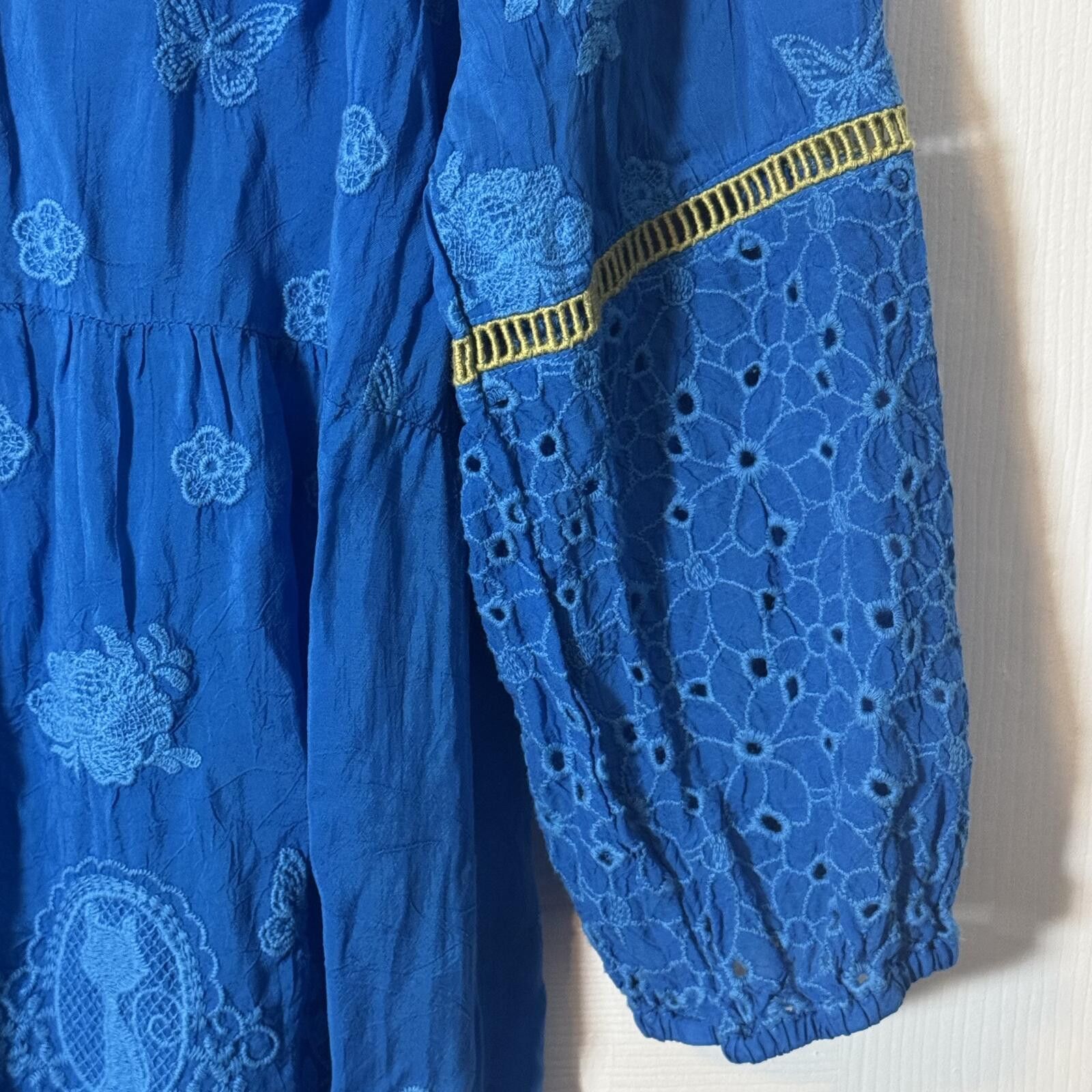 Other NWT Johnny Was Embroidered Boho Dress with Eyelet Sleeves Size M / US 6-8 / IT 42-44 - 3 Thumbnail