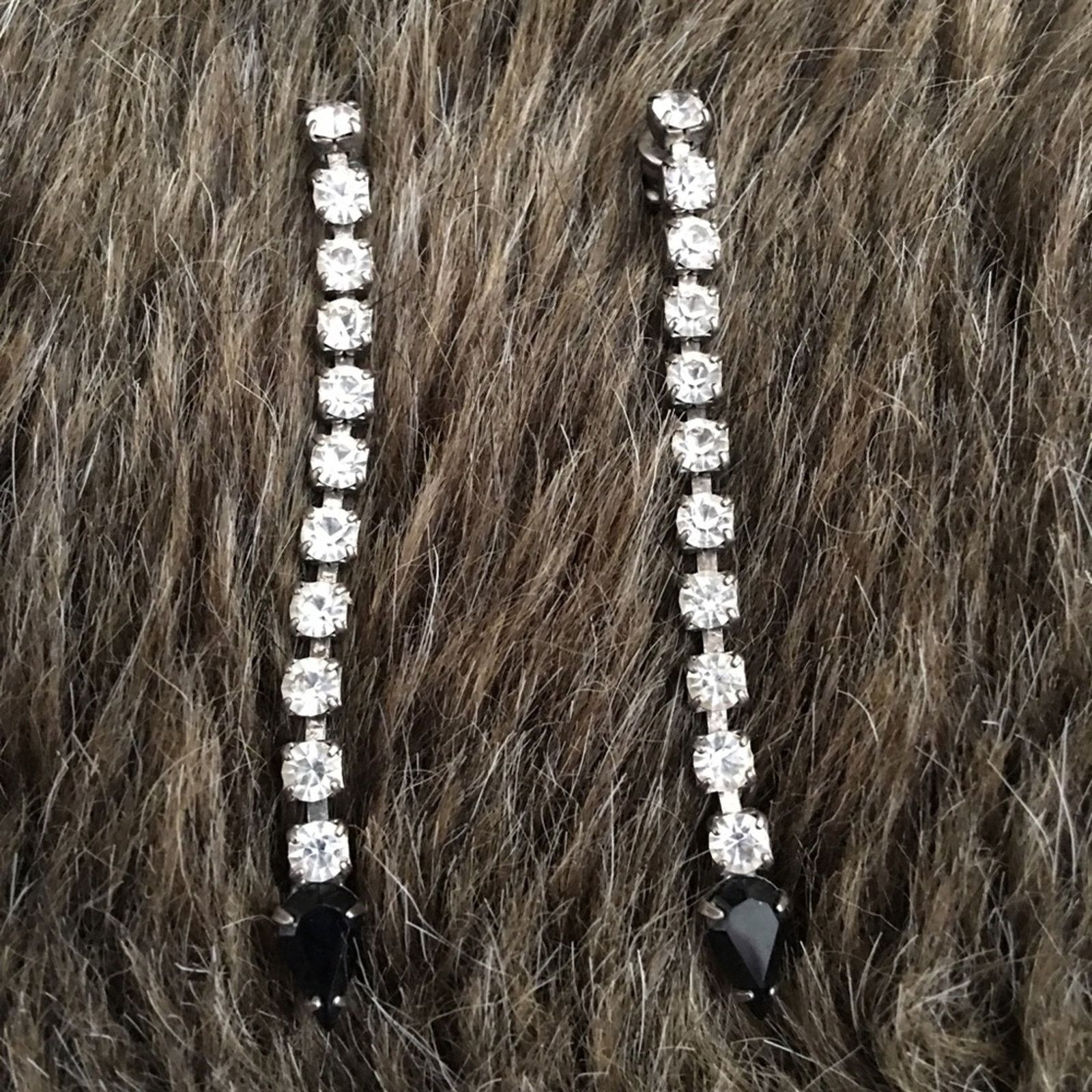 Vintage Vintage 90s dangle rhinestone pierced earrings Size ONE SIZE - 2 Thumbnail