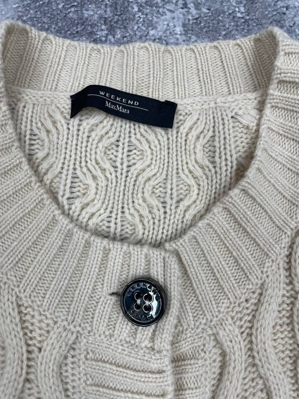 Max Mara Max Mara Weekend Women’s Cable Knit Cardigan Cream Sweater Size XL / US 12-14 / IT 48-50 - 3 Thumbnail