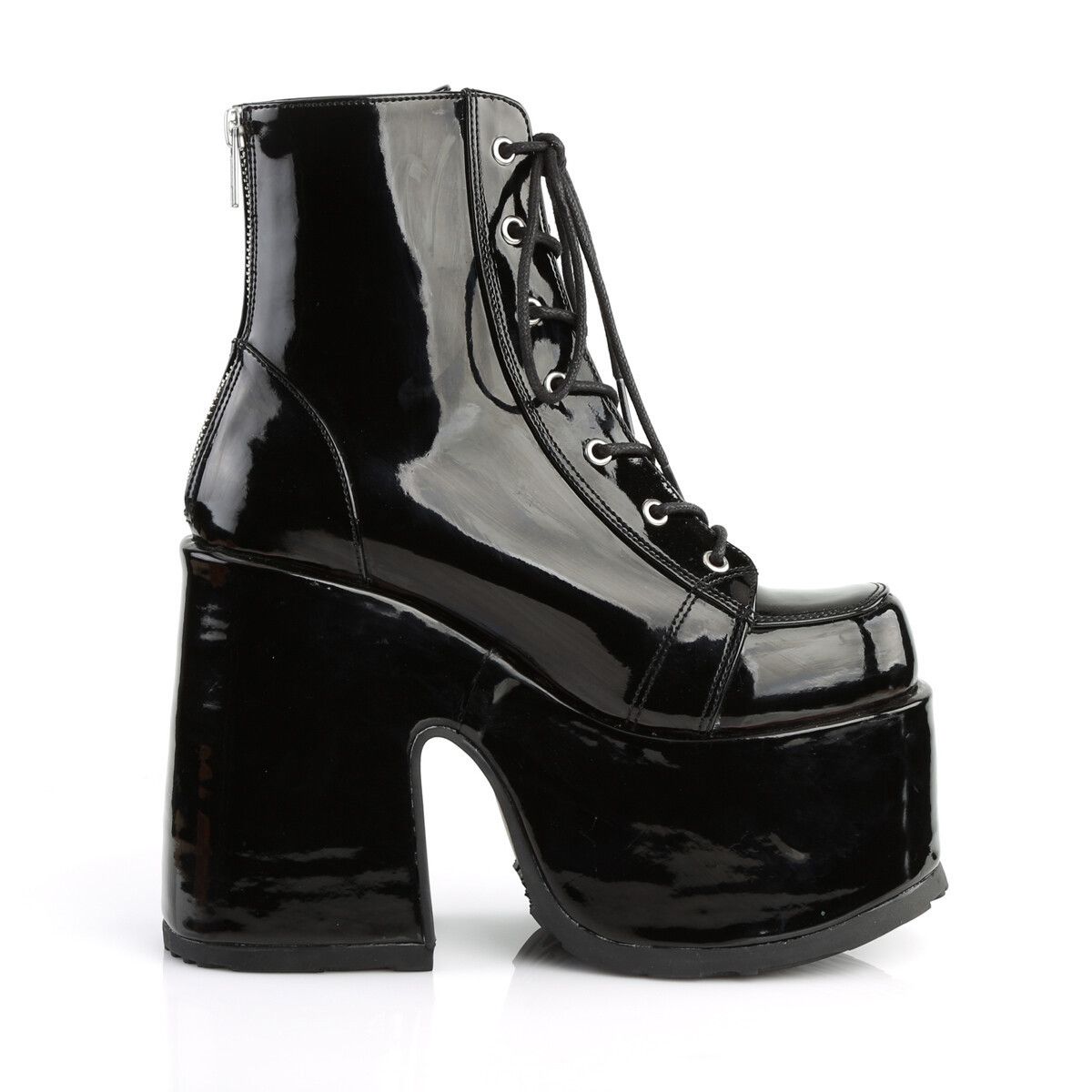 Demonia Cult DEMONIA Camel 203 Stacked Black Patent Platform Goth Punk An Size US 6 / IT 36 - 9 Thumbnail