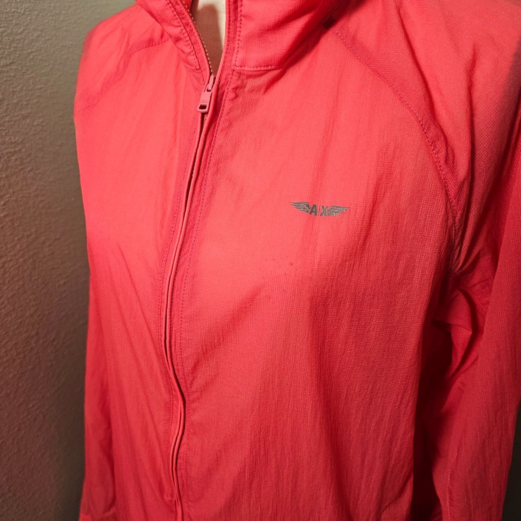 Armani Exchange Armani Exchange Women's Windbreaker Semi Sheer Pink Size M Adjustable Casual Jacket Windbreaker Women Pink M Casual Size M / US 6-8 / IT 42-44 - 2 Thumbnail