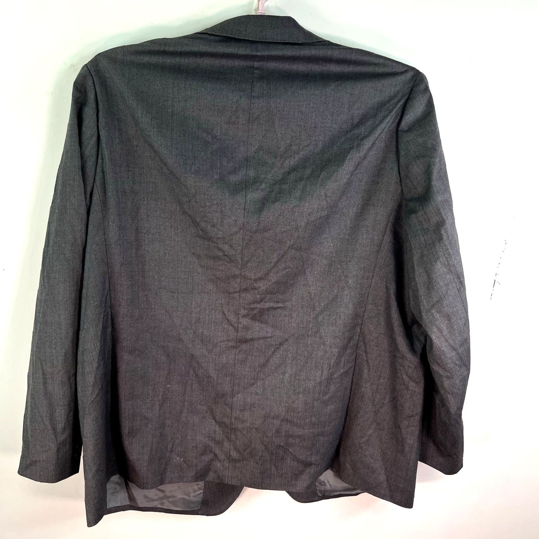 Bonobos VINTAGE Bonobos Italian Wool Blazer Sport Coat Mens 54R Gray Wool Tweed Notch Lapel Double Vented Size 54R - 5 Thumbnail