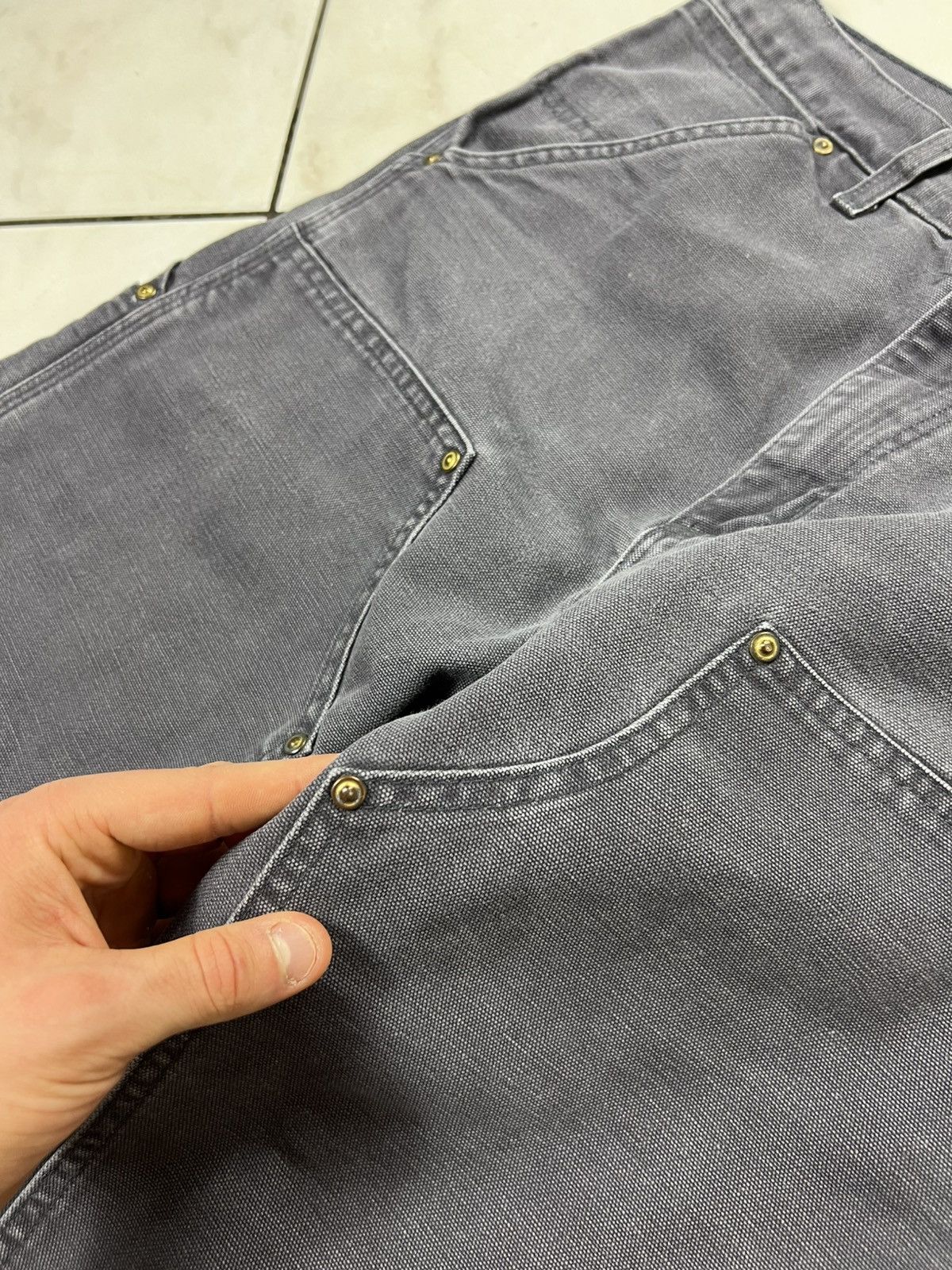 Carhartt Vintage 90s Carhatt double knee washed y2k sun faded pants Size US 29 - 10 Thumbnail