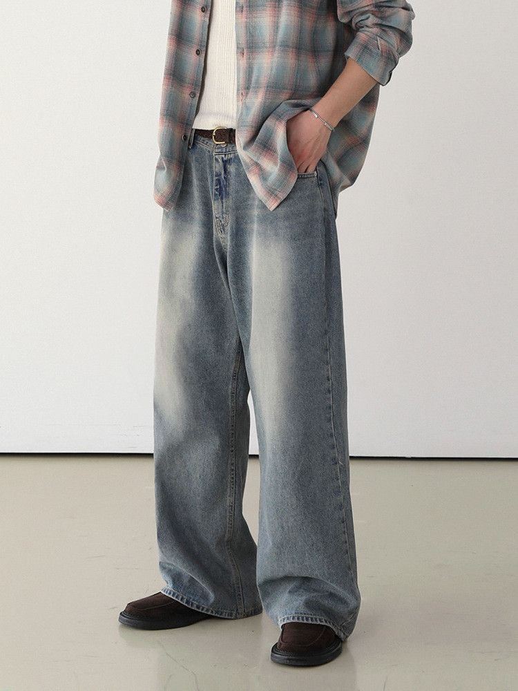 Japanese Brand × Jean Retro loose high street wide leg jeans Size US 32 / EU 48 - 2 Thumbnail