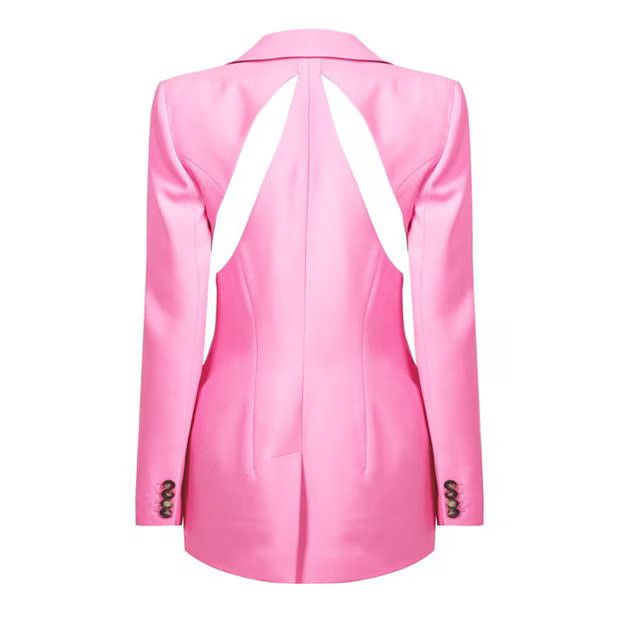 Alexander McQueen o1g2r1mq0824 Slashed Single Breasted Blazers in Pink Size S / US 4 / IT 40 - 2 Thumbnail