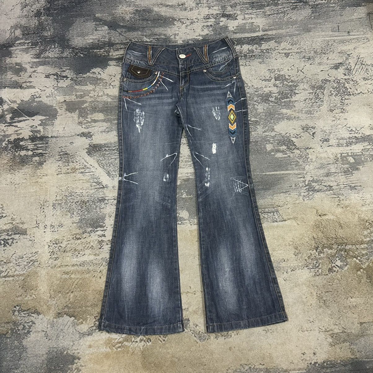 Blue Blue Japan Vintage Japan Blow By Blue Navajo Embroidary Flare Jeans Size US 29 - 1 Thumbnail