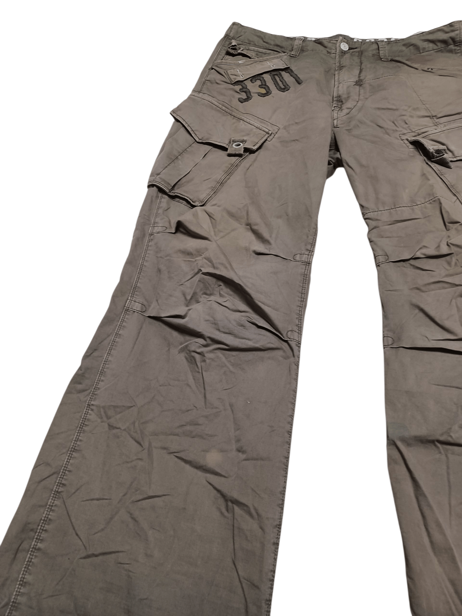 G-Star G STAR RAW 3301 CARGO MULTIPOCKET MILITARY DIRTY FADED PANTS Size US 34 / EU 50 - 2 Thumbnail