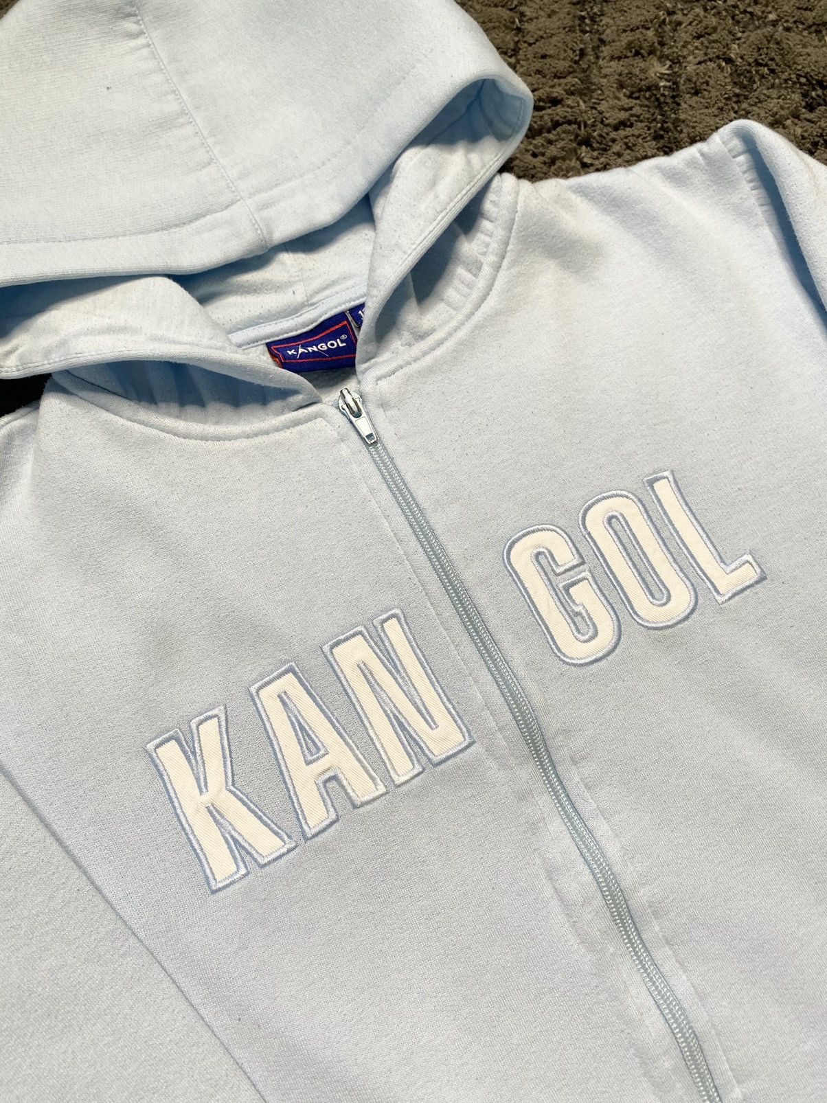 Kangol Vintage Baby Blue Boxy Hoodie Sweatshirt ZIP Up Kangol y2k Size S / US 4 / IT 40 - 2 Thumbnail