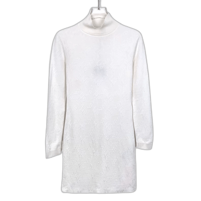 Fendi Fendi White Logo Long Sleeve Dress Size US S / EU 44-46 / 1 - 1 Thumbnail